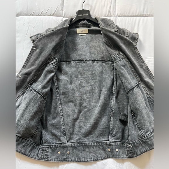 Isabel Marant Etoile Harmon Jacket. Grey denim. Size 36. - Picture 4 of 6